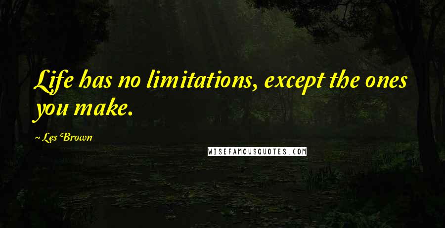 Les Brown Quotes: Life has no limitations, except the ones you make.