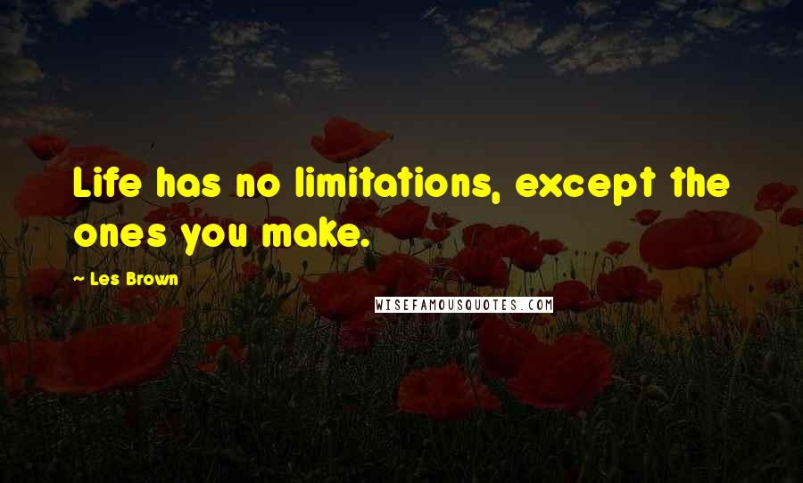 Les Brown Quotes: Life has no limitations, except the ones you make.