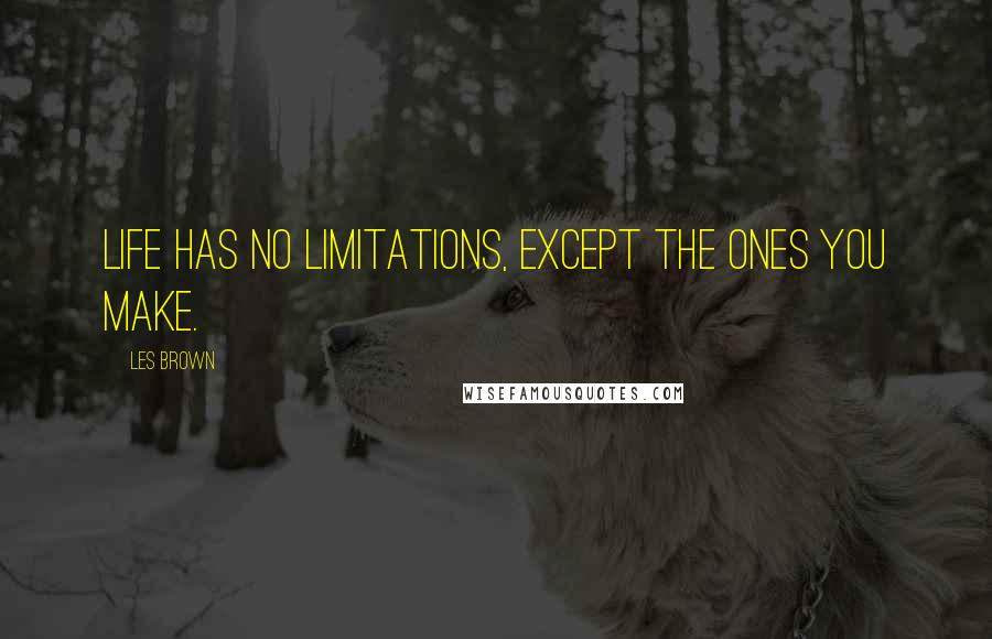 Les Brown Quotes: Life has no limitations, except the ones you make.