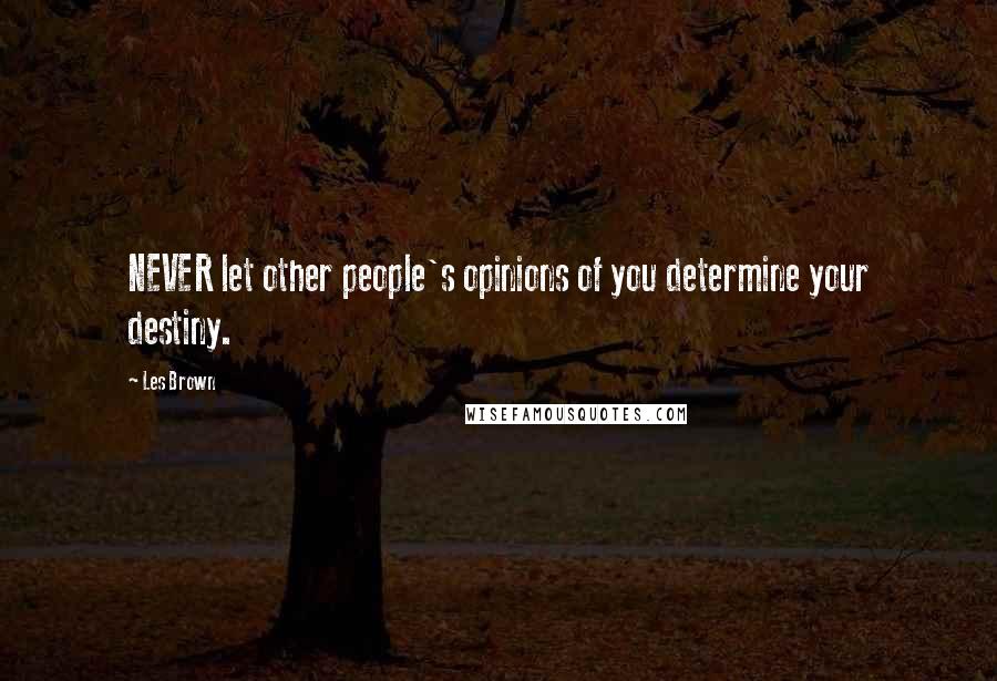 Les Brown Quotes: NEVER let other people's opinions of you determine your destiny.