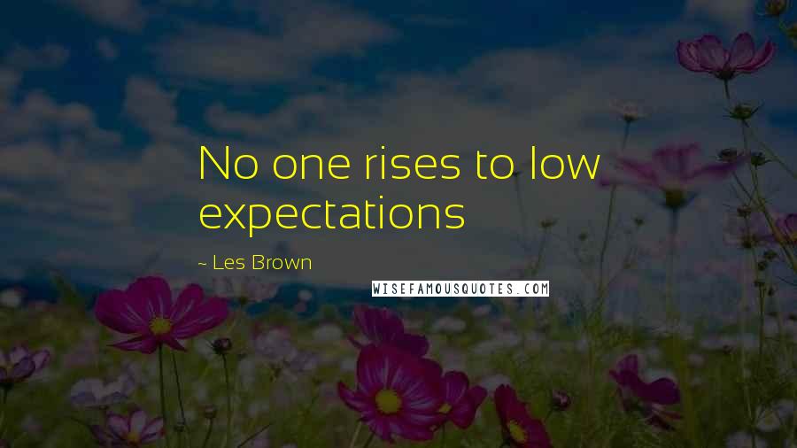 Les Brown Quotes: No one rises to low expectations