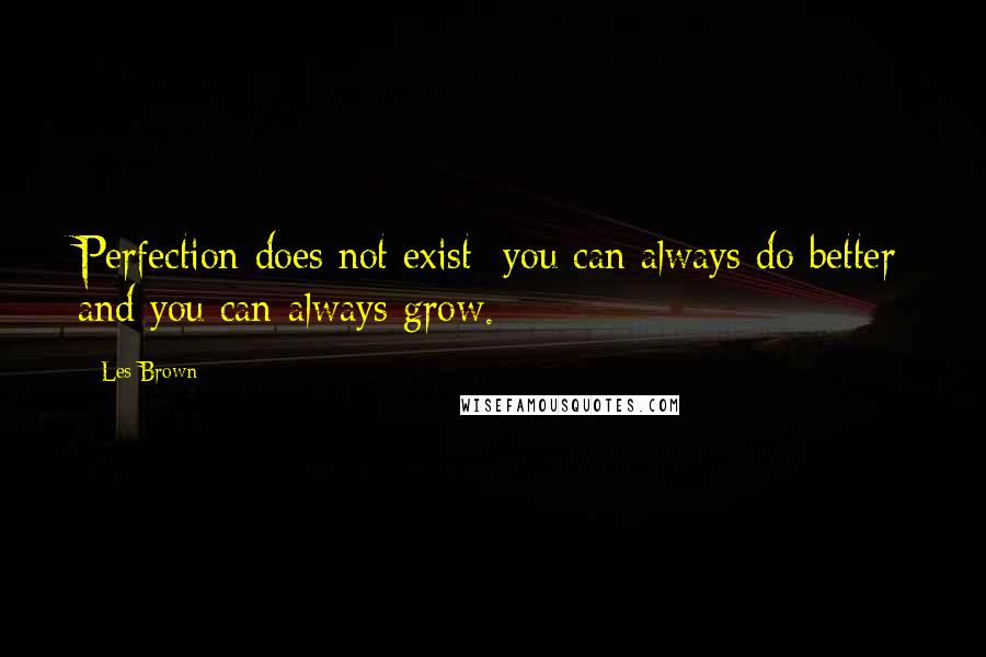 Les Brown Quotes: Perfection does not exist you can always do better and you can always grow.