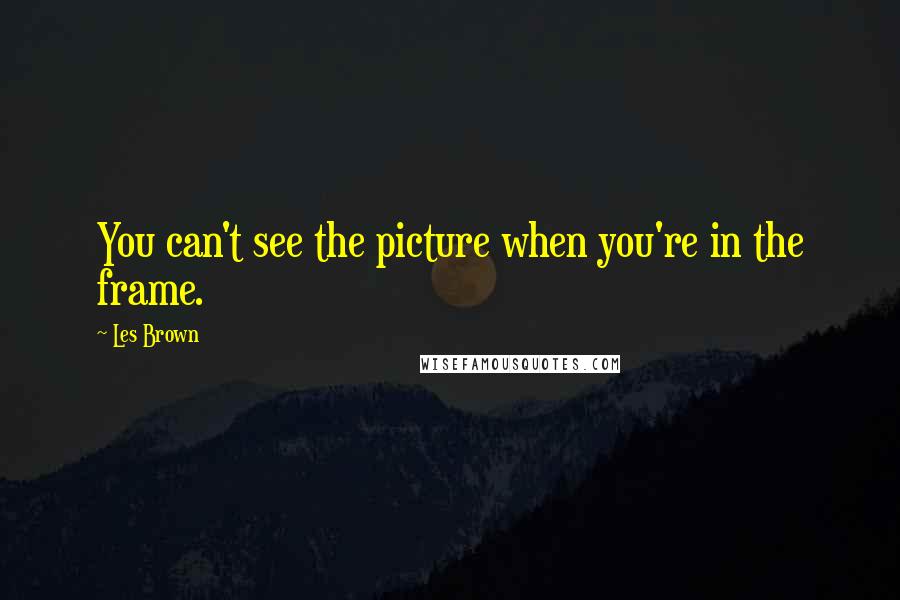 Les Brown Quotes: You can't see the picture when you're in the frame.