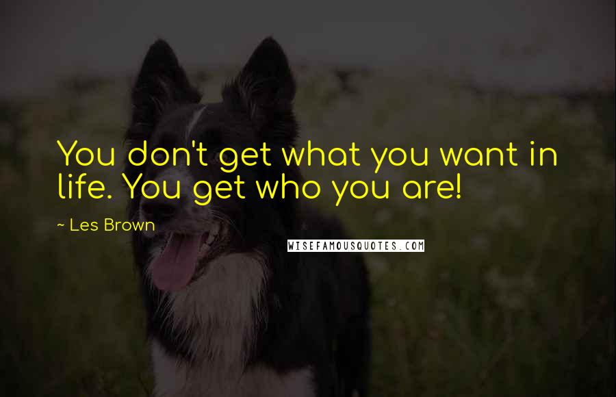 Les Brown Quotes: You don't get what you want in life. You get who you are!