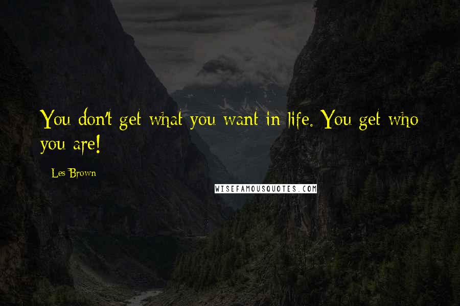 Les Brown Quotes: You don't get what you want in life. You get who you are!