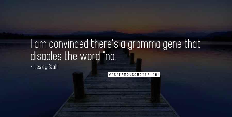 Lesley Stahl Quotes: I am convinced there's a gramma gene that disables the word "no.