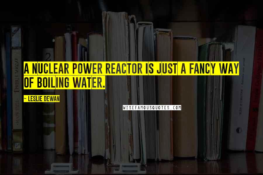 Leslie Dewan Quotes: A nuclear power reactor is just a fancy way of boiling water.
