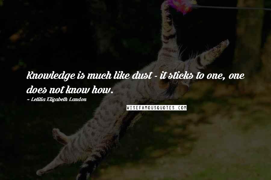Letitia Elizabeth Landon Quotes: Knowledge is much like dust - it sticks to one, one does not know how.
