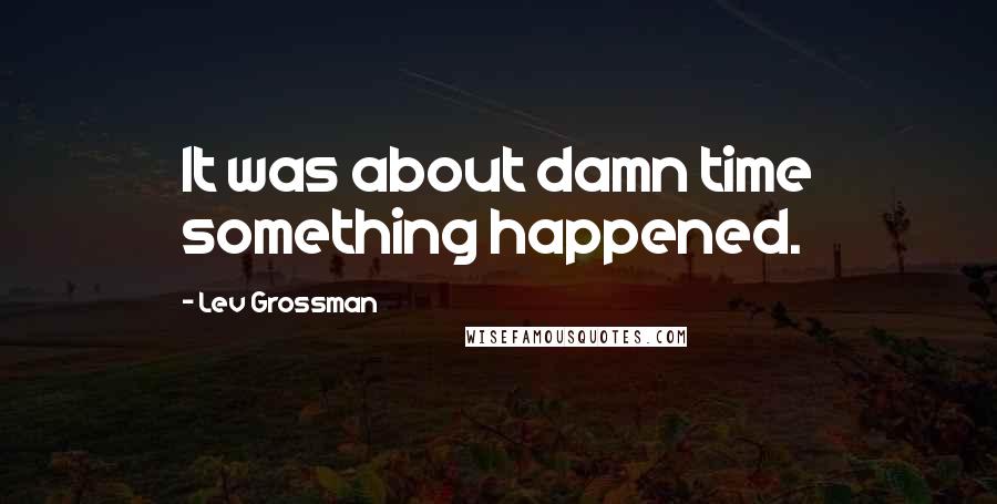 Lev Grossman Quotes: It was about damn time something happened.