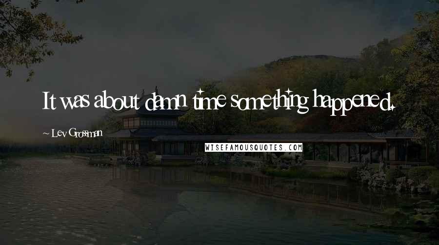 Lev Grossman Quotes: It was about damn time something happened.