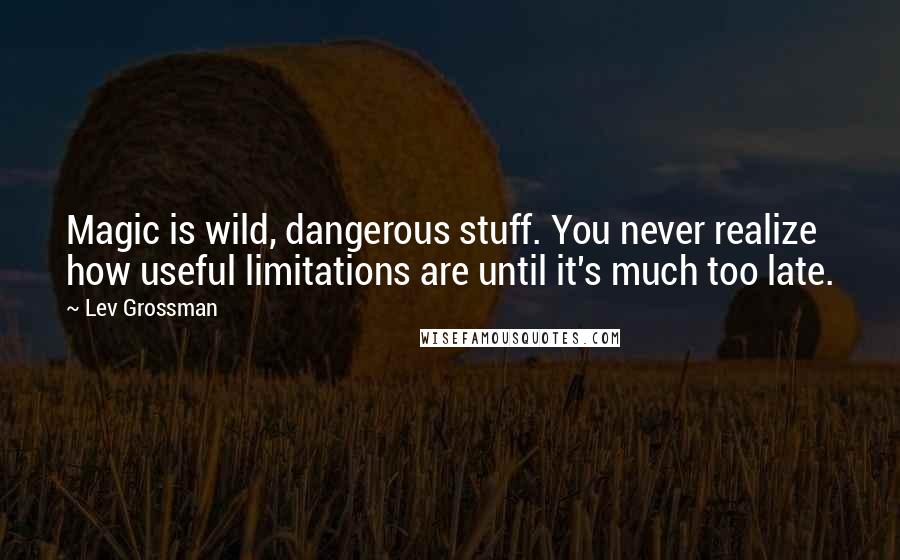 Lev Grossman Quotes: Magic is wild, dangerous stuff. You never realize how useful limitations are until it's much too late.