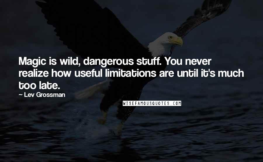 Lev Grossman Quotes: Magic is wild, dangerous stuff. You never realize how useful limitations are until it's much too late.