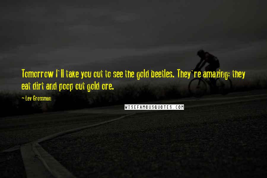 Lev Grossman Quotes: Tomorrow I'll take you out to see the gold beetles. They're amazing: they eat dirt and poop out gold ore.