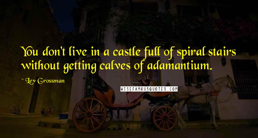 Lev Grossman Quotes: You don't live in a castle full of spiral stairs without getting calves of adamantium.