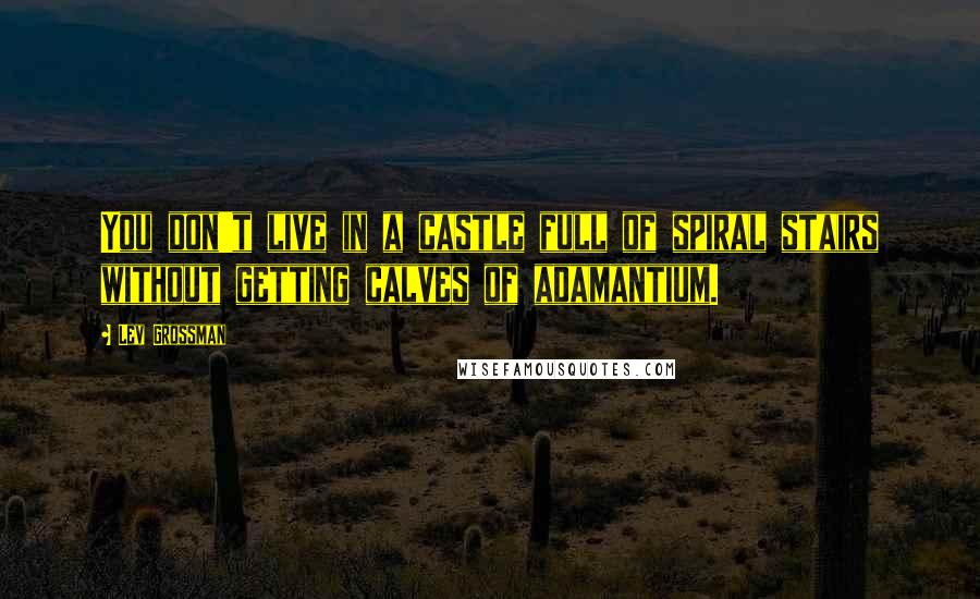 Lev Grossman Quotes: You don't live in a castle full of spiral stairs without getting calves of adamantium.