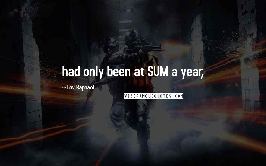 Lev Raphael Quotes: had only been at SUM a year,