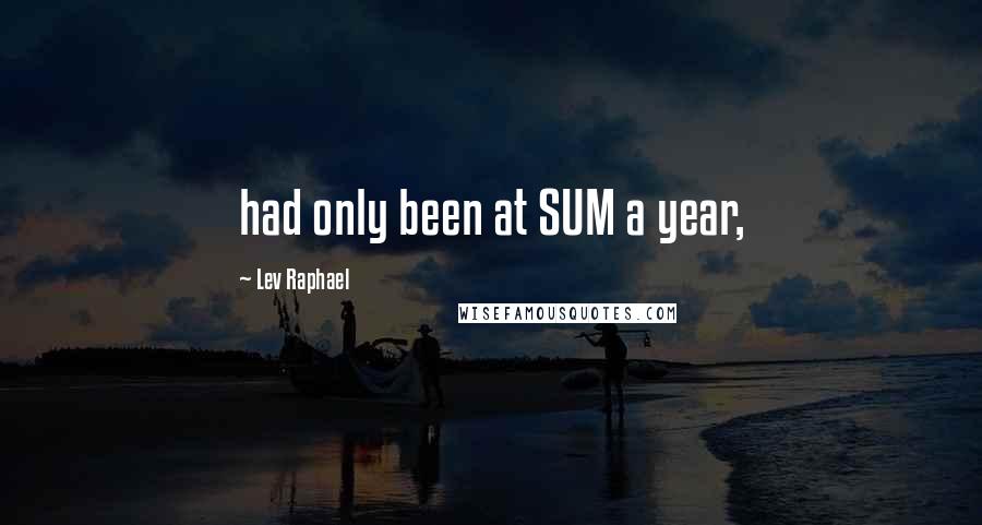 Lev Raphael Quotes: had only been at SUM a year,