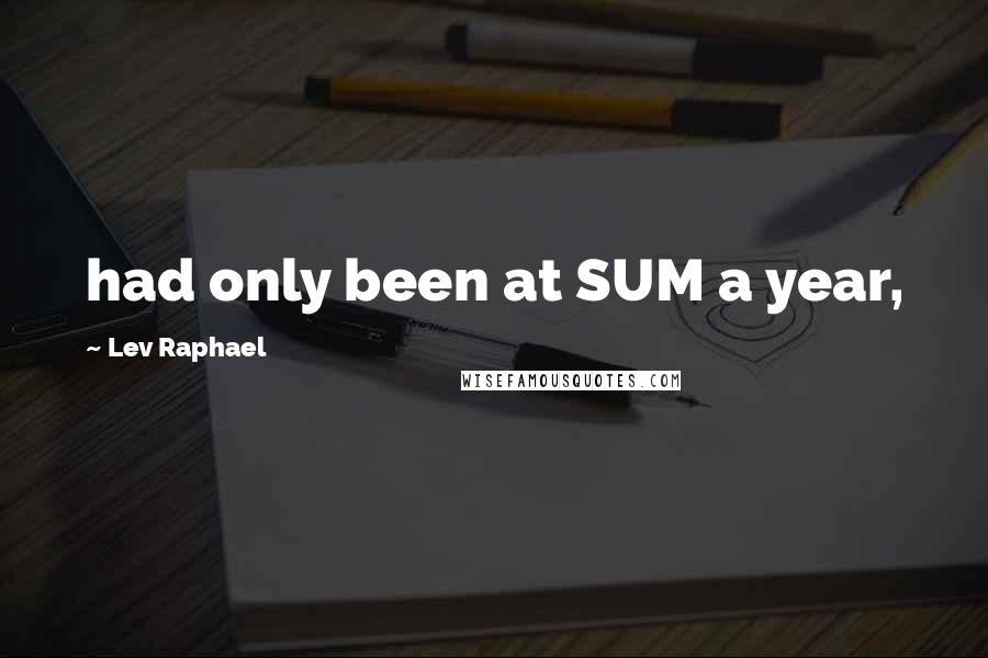 Lev Raphael Quotes: had only been at SUM a year,