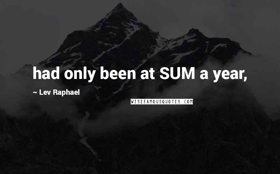 Lev Raphael Quotes: had only been at SUM a year,