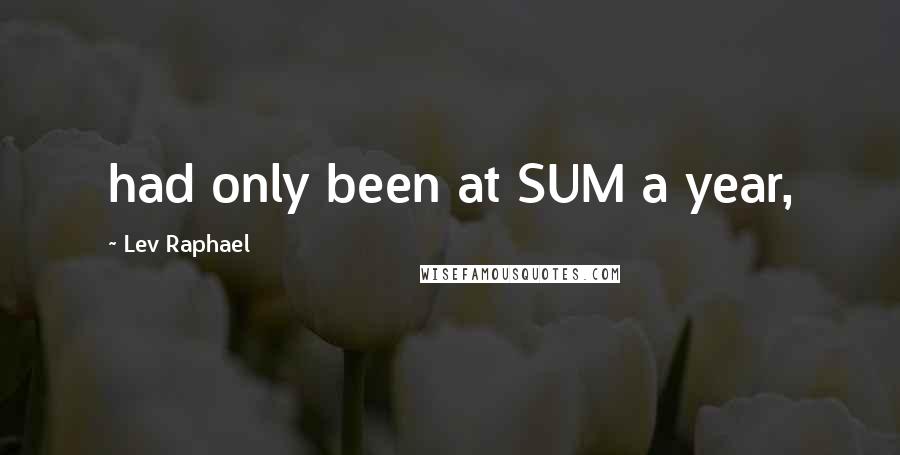 Lev Raphael Quotes: had only been at SUM a year,