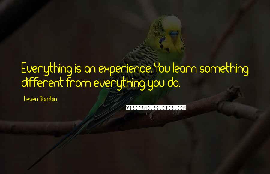 Leven Rambin Quotes: Everything is an experience. You learn something different from everything you do.