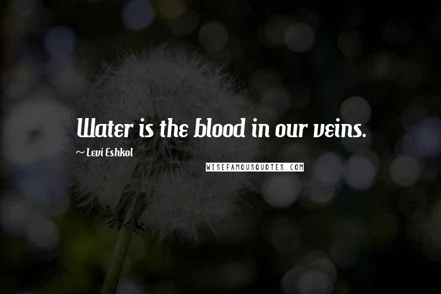 Levi Eshkol Quotes: Water is the blood in our veins.