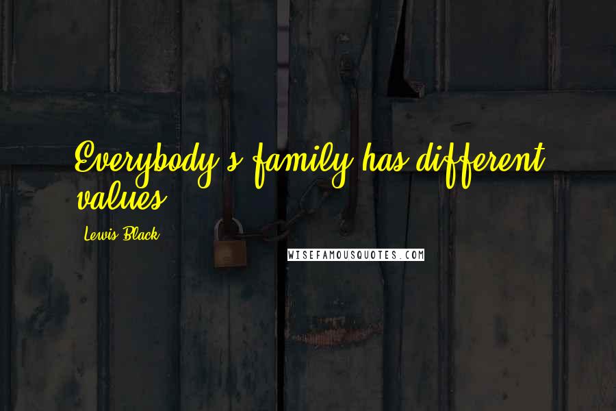 Lewis Black Quotes: Everybody's family has different values.