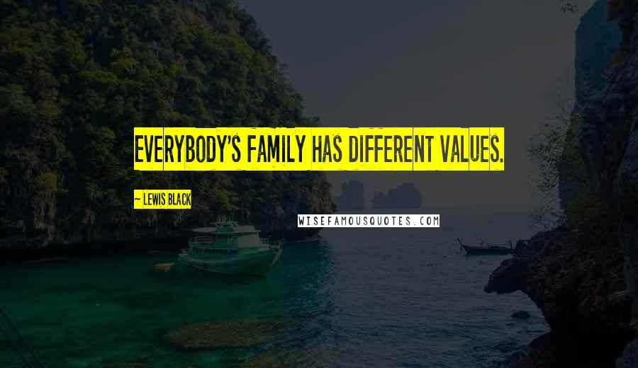 Lewis Black Quotes: Everybody's family has different values.