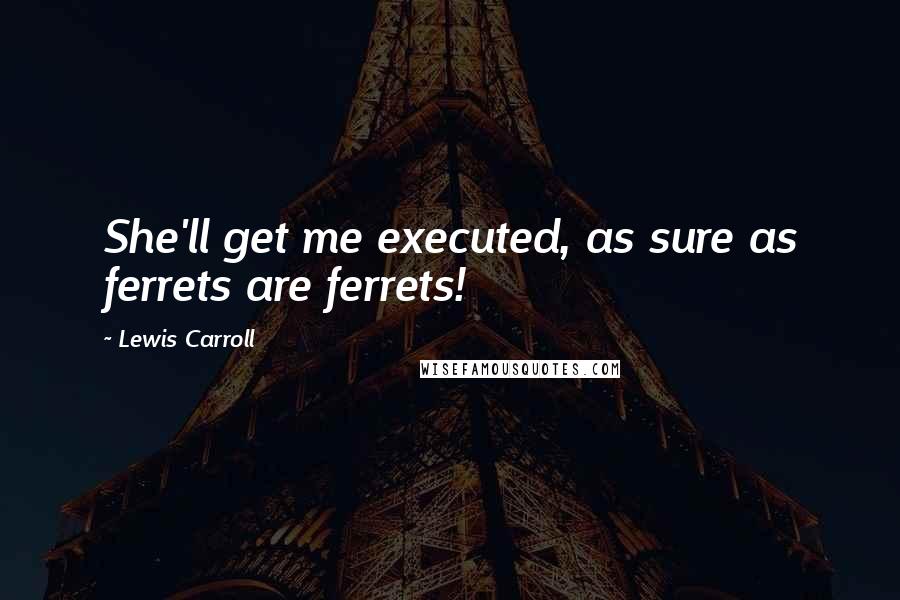 Lewis Carroll Quotes: She'll get me executed, as sure as ferrets are ferrets!