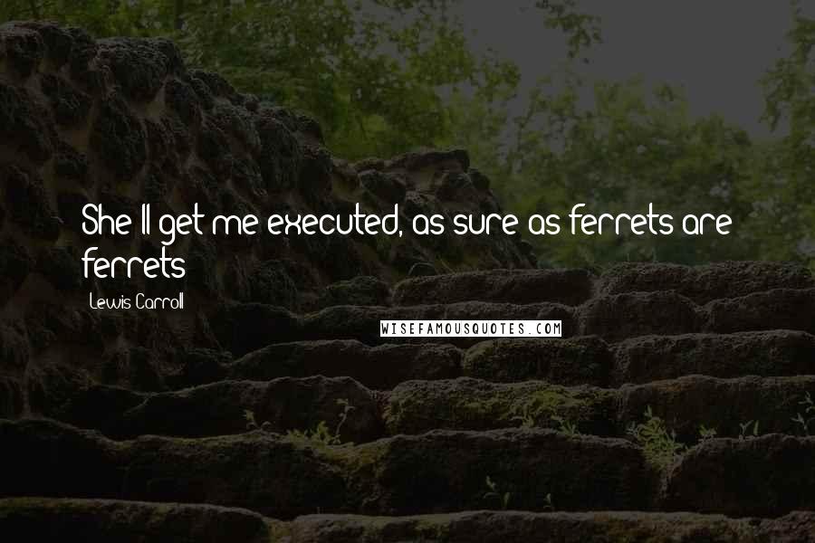 Lewis Carroll Quotes: She'll get me executed, as sure as ferrets are ferrets!