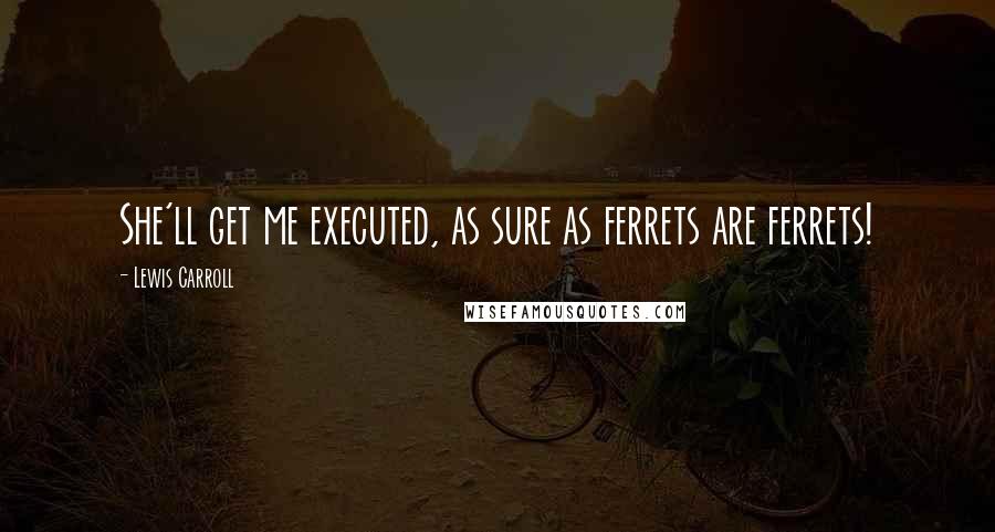 Lewis Carroll Quotes: She'll get me executed, as sure as ferrets are ferrets!