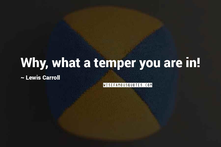 Lewis Carroll Quotes: Why, what a temper you are in!