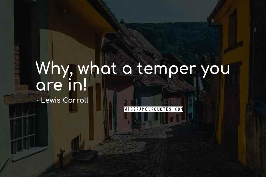 Lewis Carroll Quotes: Why, what a temper you are in!
