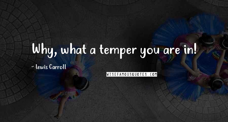 Lewis Carroll Quotes: Why, what a temper you are in!