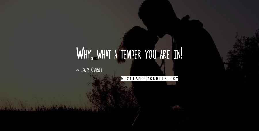 Lewis Carroll Quotes: Why, what a temper you are in!