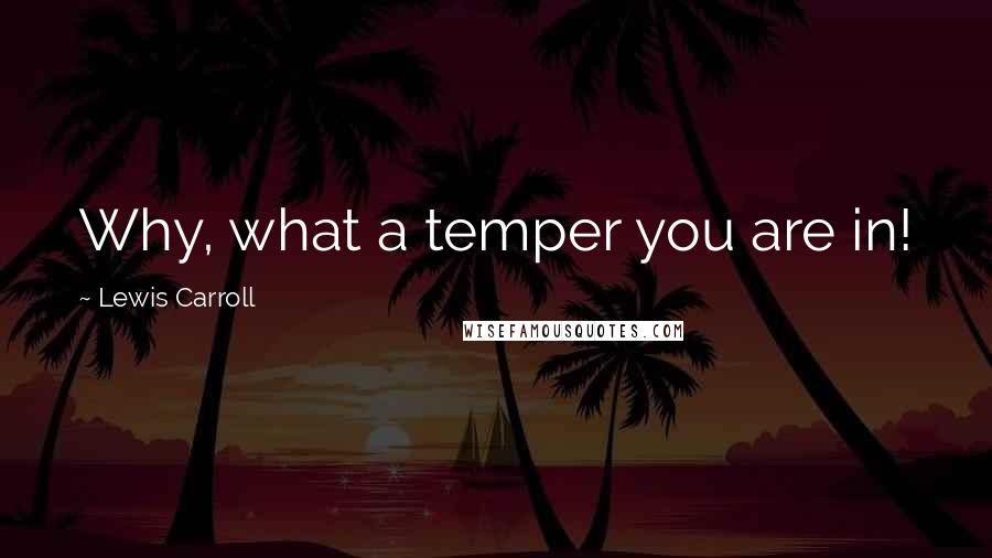 Lewis Carroll Quotes: Why, what a temper you are in!