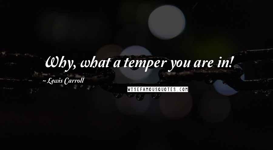 Lewis Carroll Quotes: Why, what a temper you are in!
