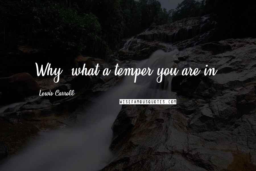 Lewis Carroll Quotes: Why, what a temper you are in!
