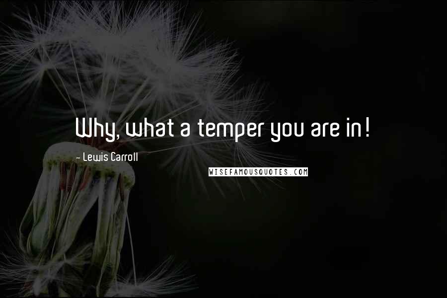 Lewis Carroll Quotes: Why, what a temper you are in!
