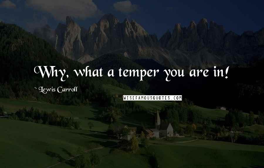 Lewis Carroll Quotes: Why, what a temper you are in!
