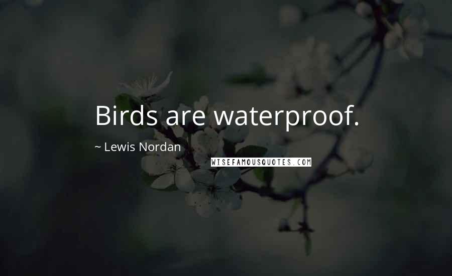 Lewis Nordan Quotes: Birds are waterproof.