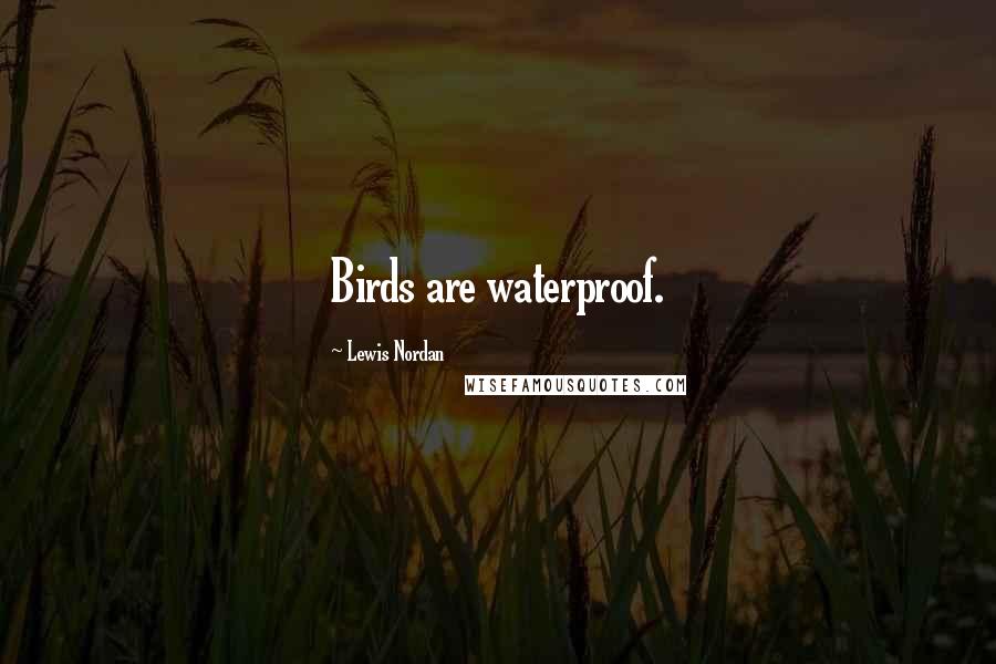 Lewis Nordan Quotes: Birds are waterproof.