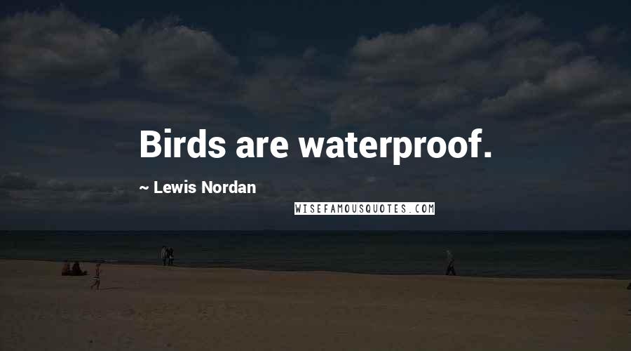 Lewis Nordan Quotes: Birds are waterproof.
