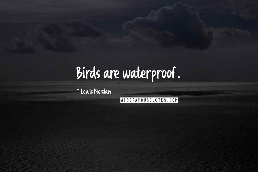 Lewis Nordan Quotes: Birds are waterproof.