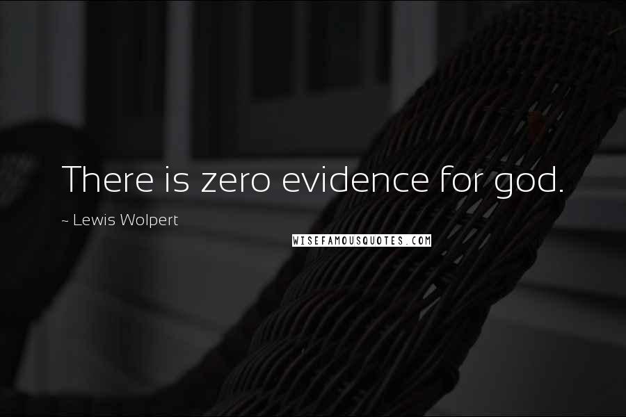 Lewis Wolpert Quotes: There is zero evidence for god.
