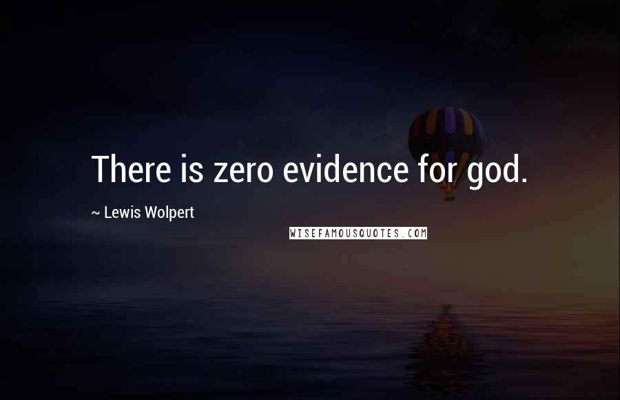 Lewis Wolpert Quotes: There is zero evidence for god.