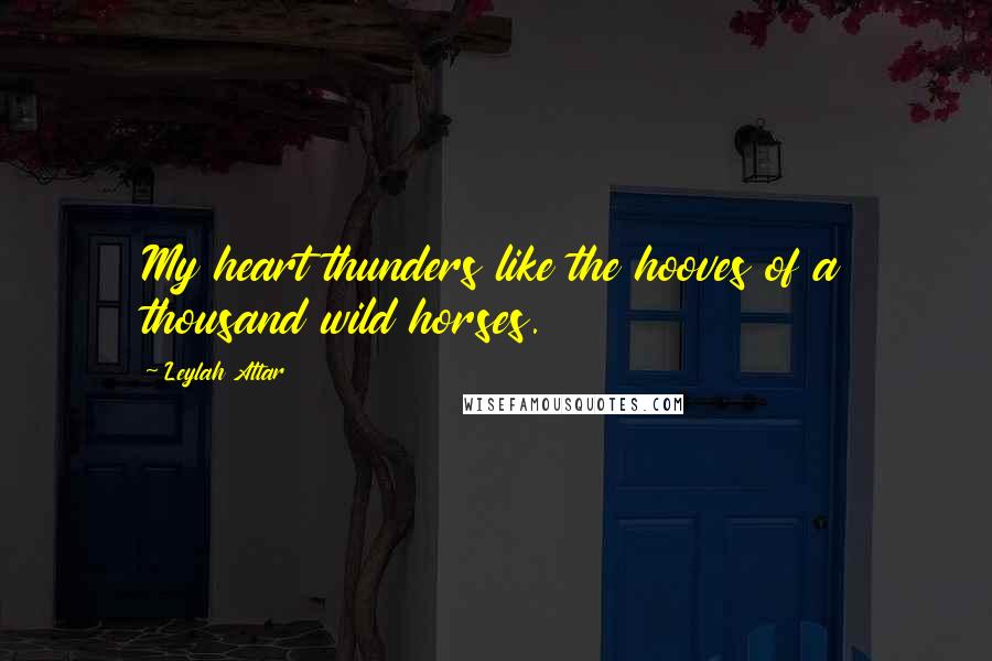Leylah Attar Quotes: My heart thunders like the hooves of a thousand wild horses.
