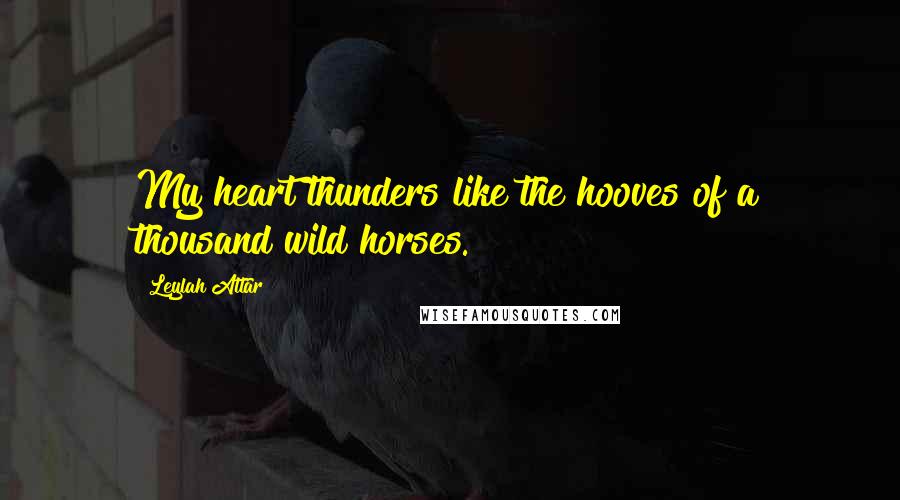 Leylah Attar Quotes: My heart thunders like the hooves of a thousand wild horses.