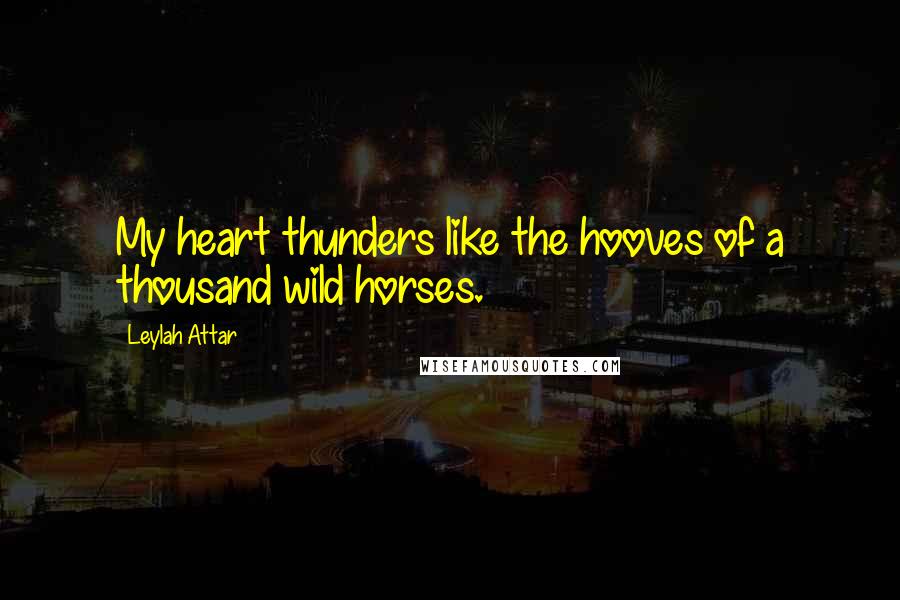 Leylah Attar Quotes: My heart thunders like the hooves of a thousand wild horses.