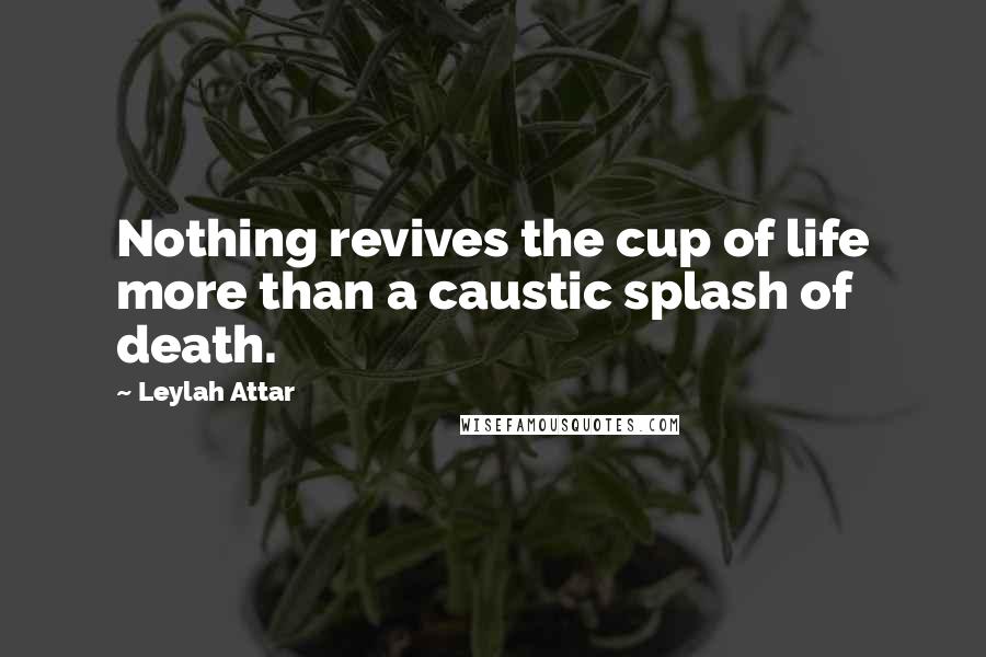 Leylah Attar Quotes: Nothing revives the cup of life more than a caustic splash of death.